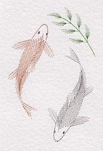 Japanese Koi pattern added at Stitching Cards